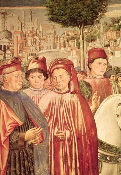 St. Augustinus verlässt Mailand, aus dem Zyklus des Lebens von St. Augustinus, 1464-65 (Detail) von Benozzo di Lese di Sandro Gozzoli